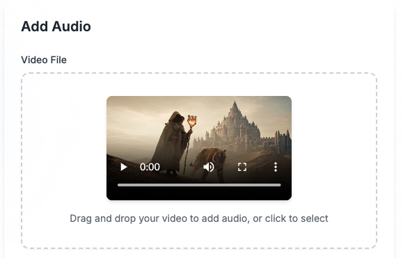 Step 1: Upload Your Video to Our Add Audio to Video Tool