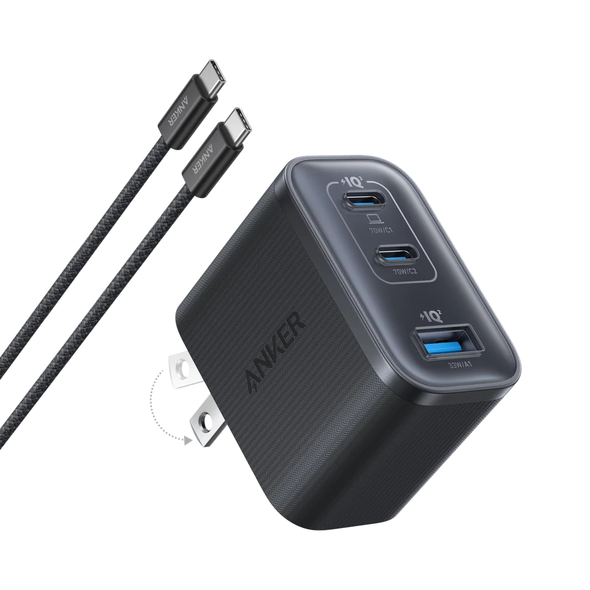 Anker Nano Charger (70W, 3 Ports) alternate view