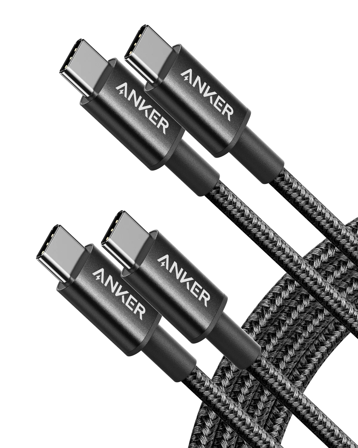 Anker 2-Pack Anker New Nylon USB-C to USB-C Cable (3 ft / 6 ft, 60W)