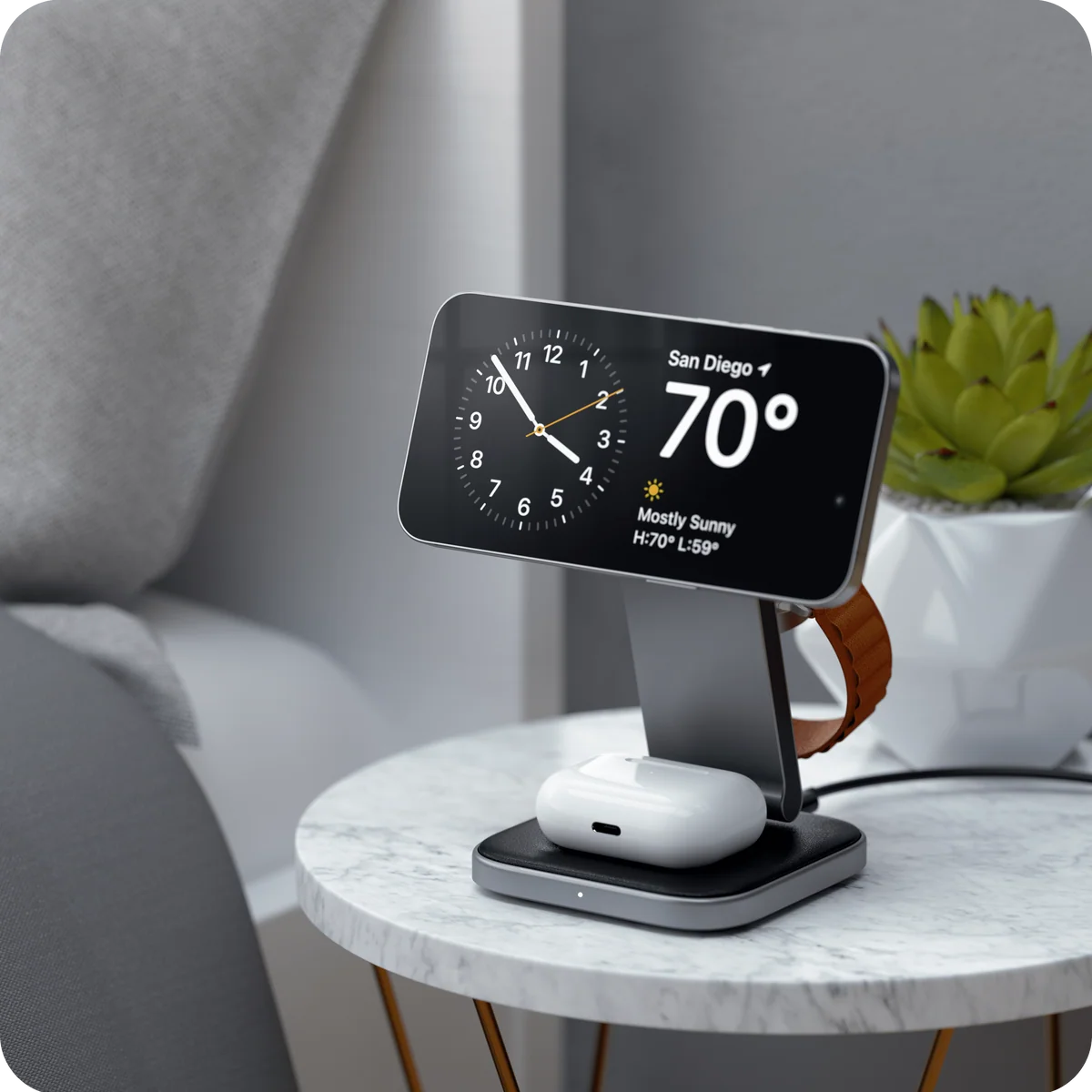 Satechi 3-in-1 Foldable Qi2 Wireless Charging Stand alternate view