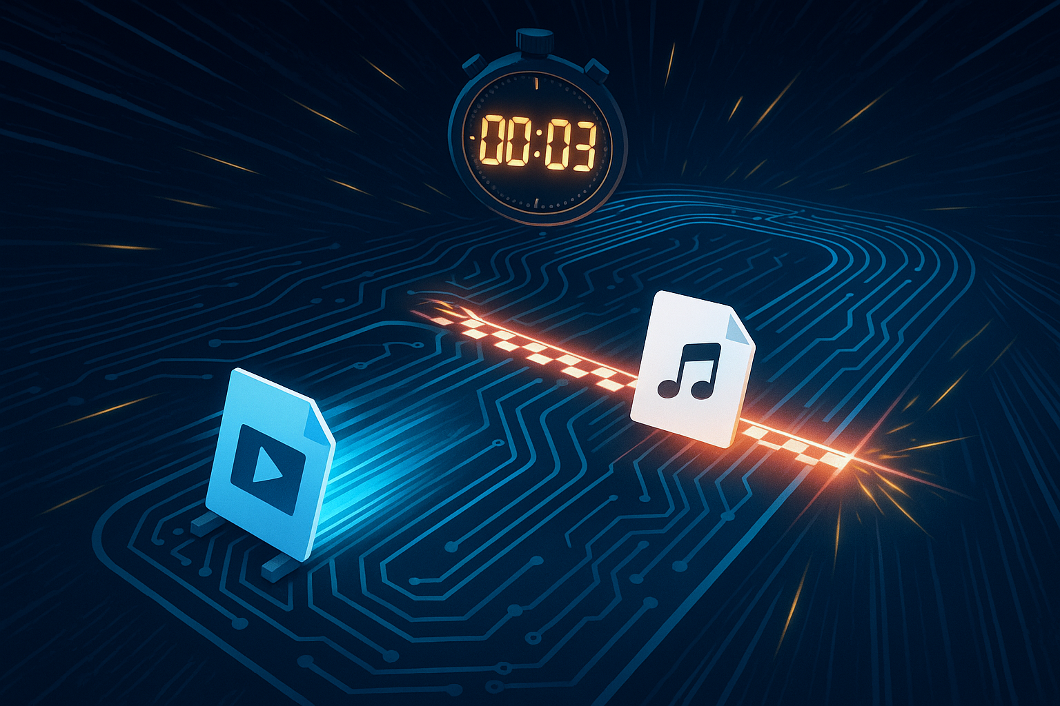 Video de conversión rápida a la velocidad de audio
