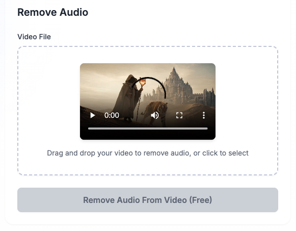 Step 1: Upload Your Video to Our Audio Removal Tool